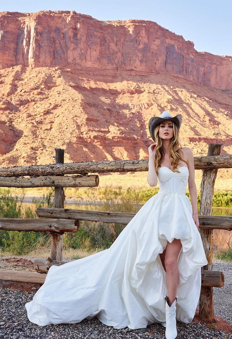 High low wedding discount dresses with cowboy boots