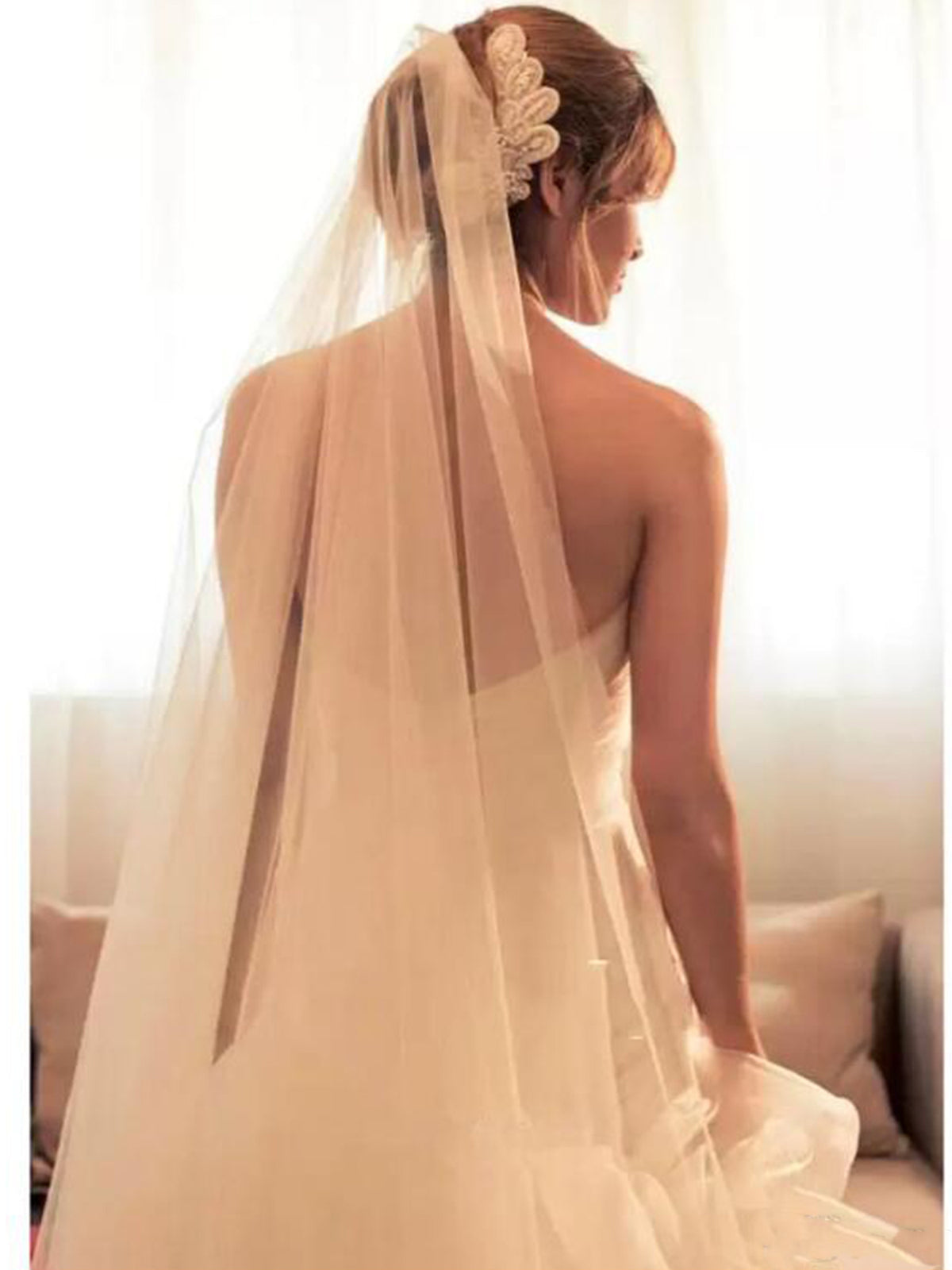 Romantic Strapless High-Low 3D Flower Wedding Dress
