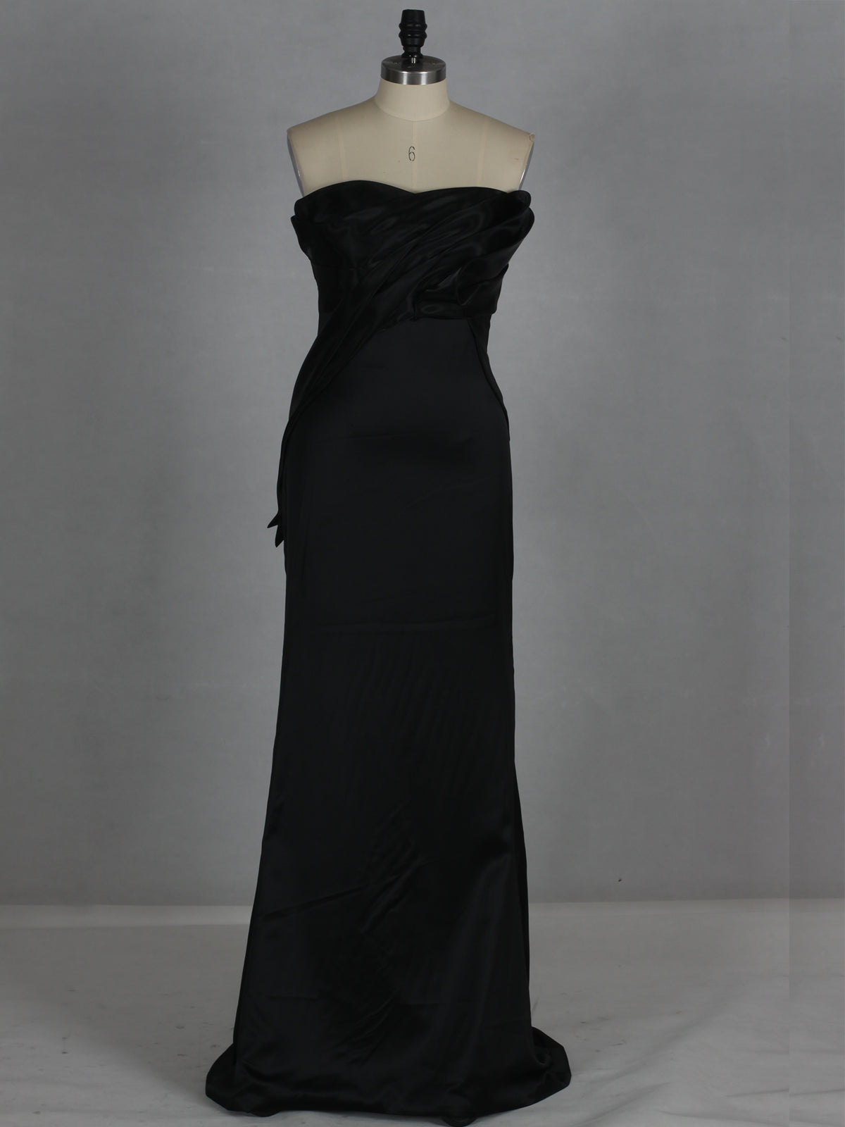 Black Sweetheart Pleated & Ruched Sheath Evening Dress As Picture