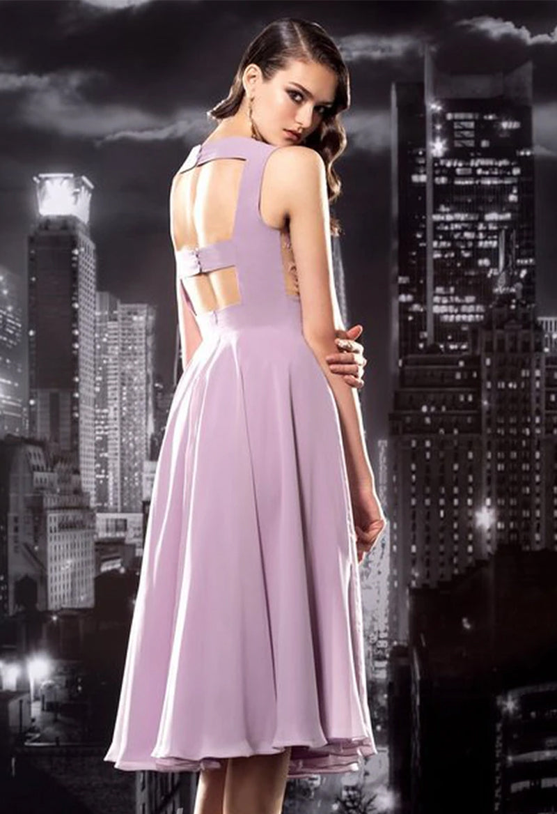 Backless knee best sale length dress