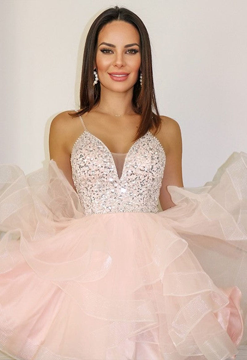 White Short Sequin Homecoming Dresses