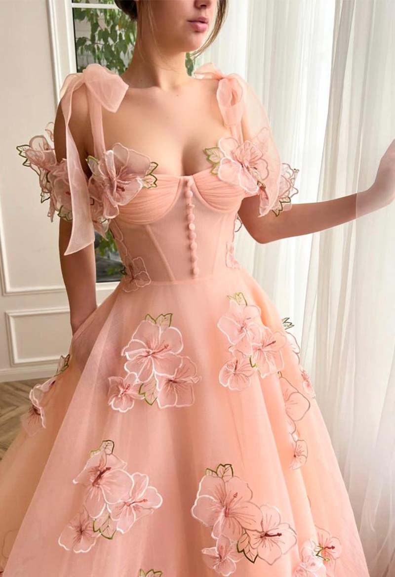 Short floral 2024 prom dresses