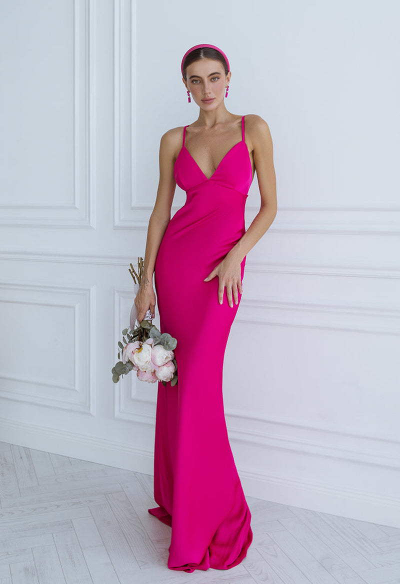 Sexy V Neck Criss-Cross Sheath Sleeveless Floor Length Evening Dress