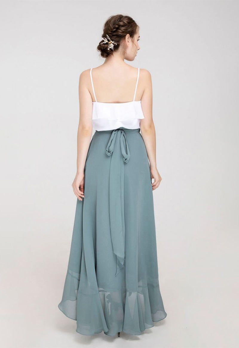 Ruffle High-Low Chiffon Sleeveless Bridesmaid Dress