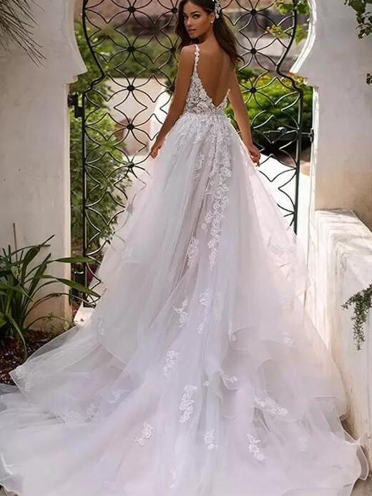 Spaghetti Strap Princess Wedding Dress