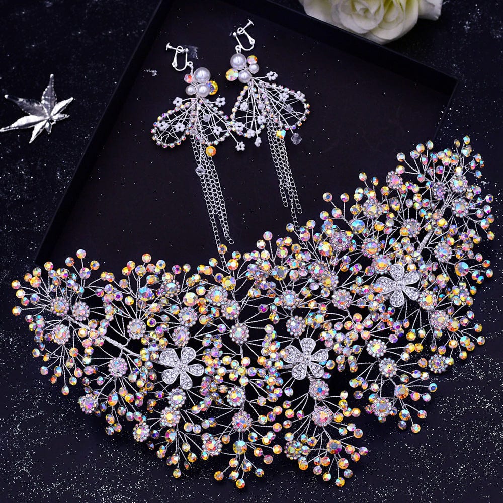 Alloy Headpieces With Rhinestone And Opal Multi