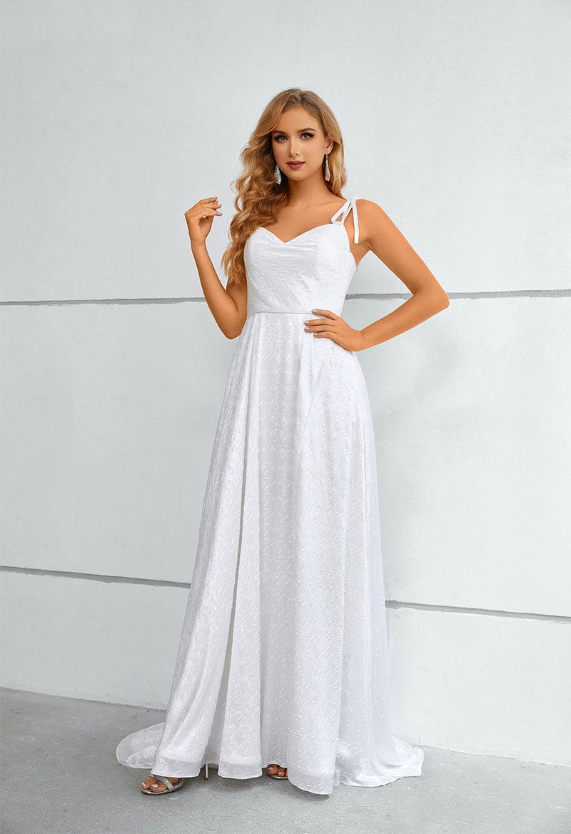 V Neck Knitted Printed Sleeveless Slit Sweep Length Evening Dress