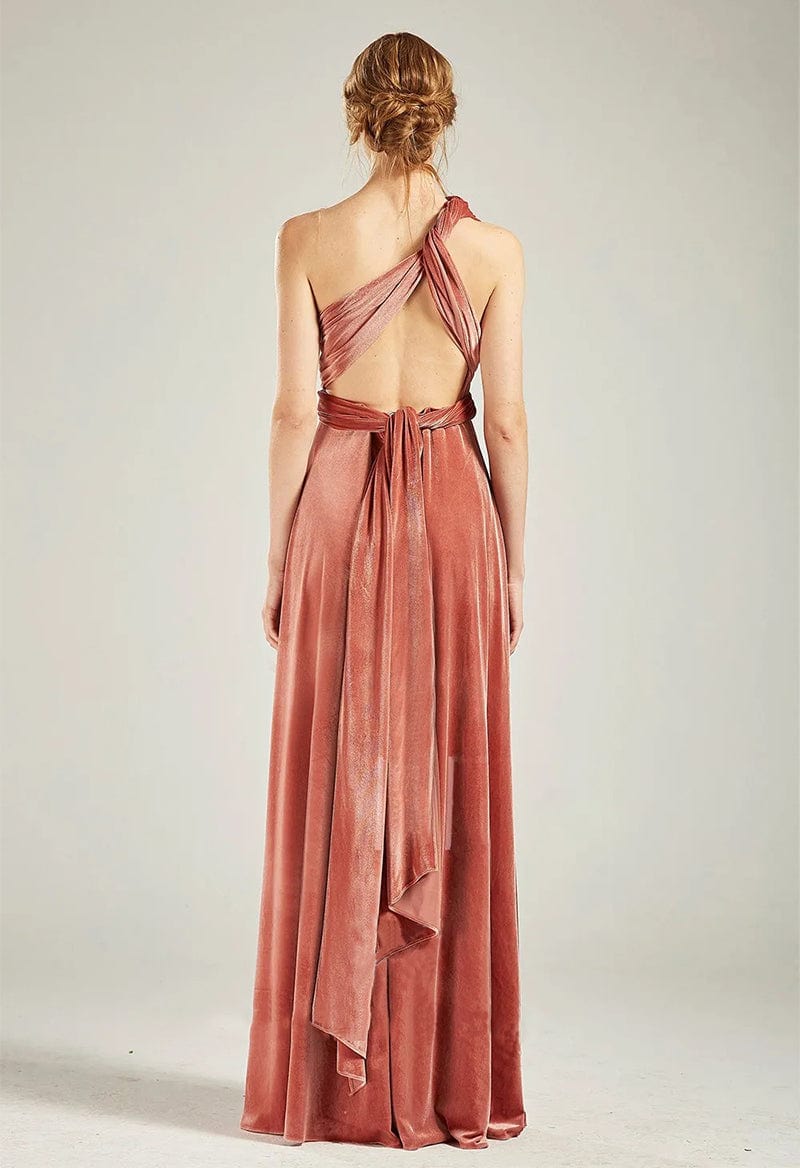 Rose Velvet A-line Bridesmaid Dress