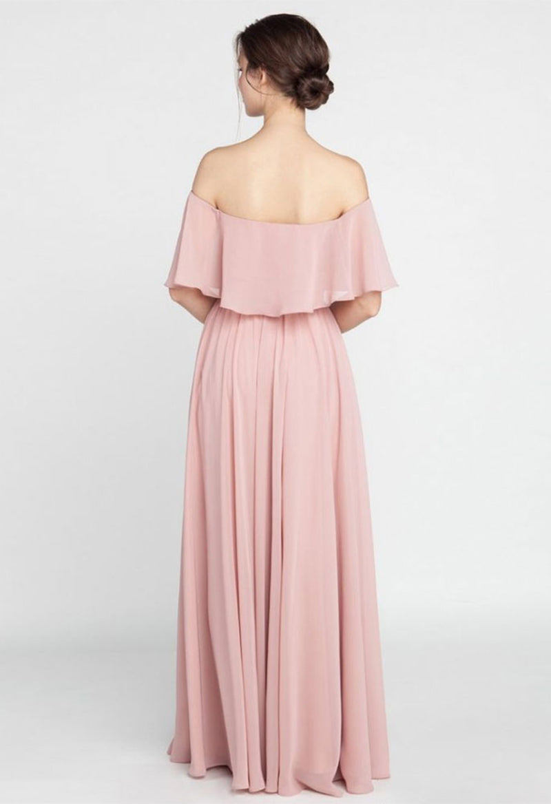 Off-The-Shoulder A-Line Short Sleeveless Bridesmaid Dress