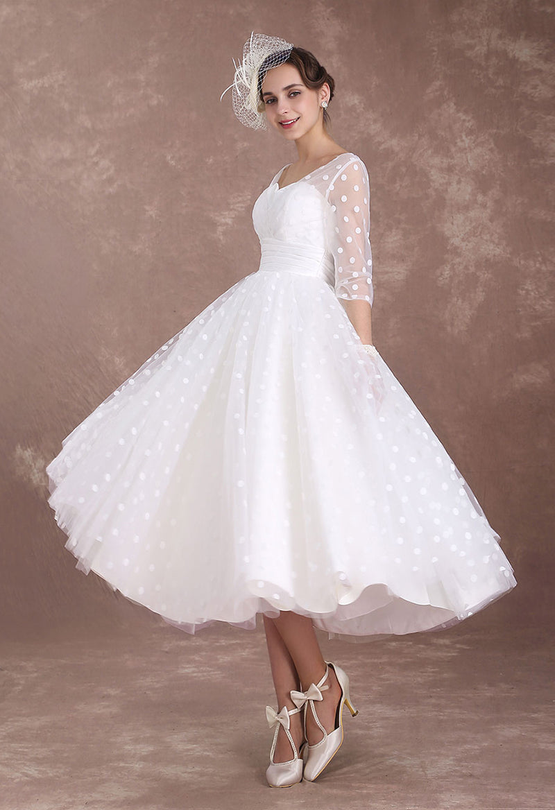 Polka Dot Lace Wedding Dress