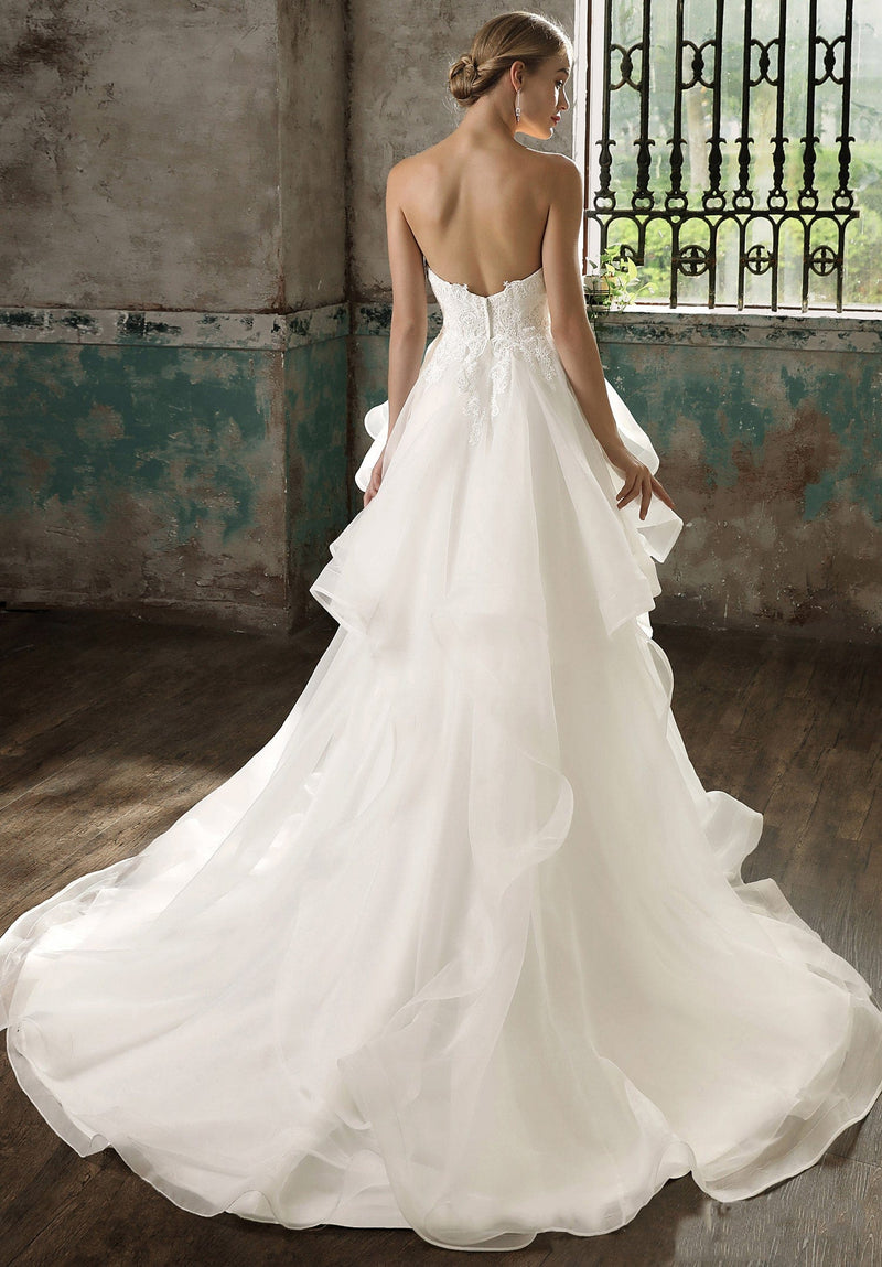 Princess Organza Strapless Wedding Dress