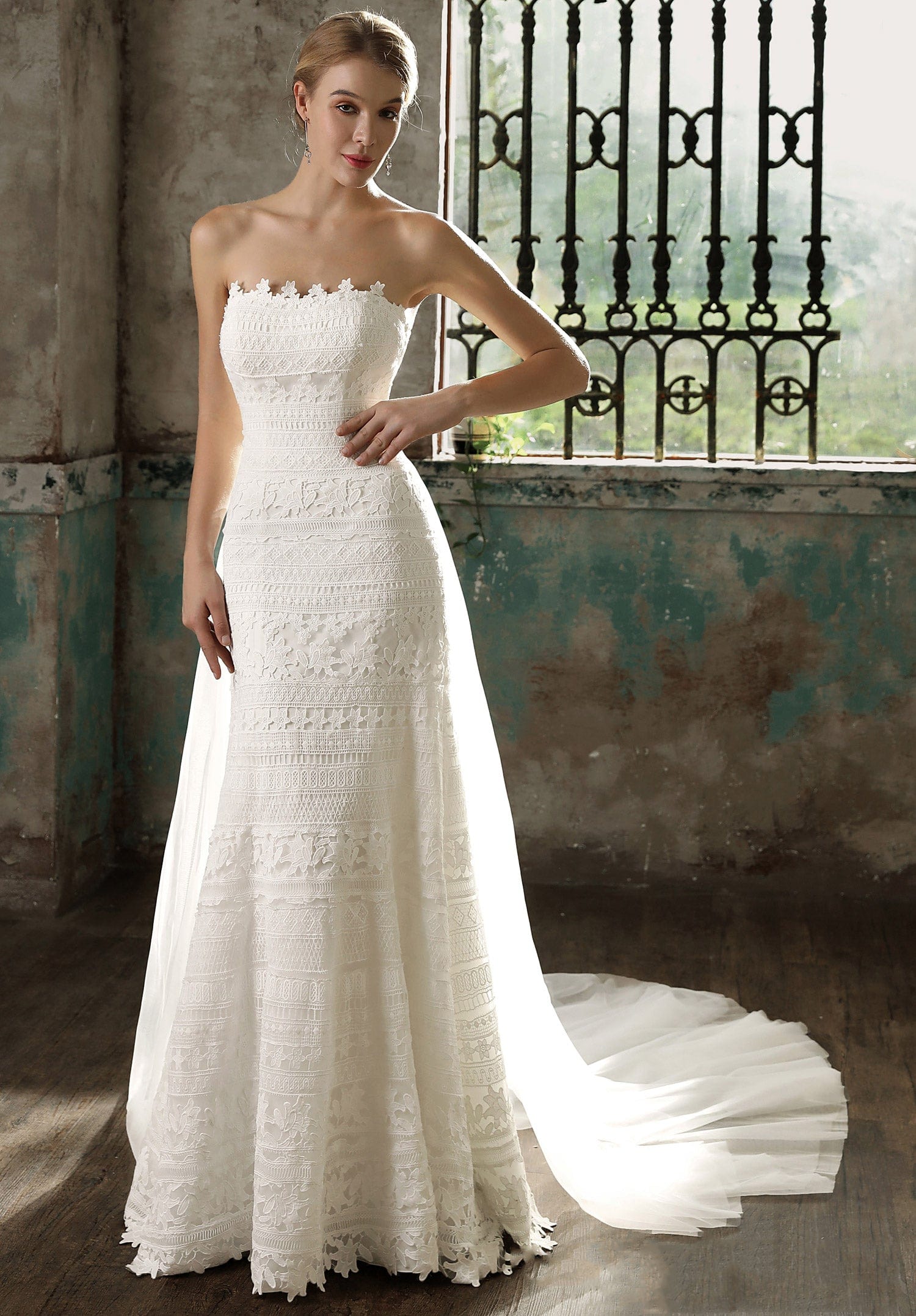 Straight across hotsell wedding dress