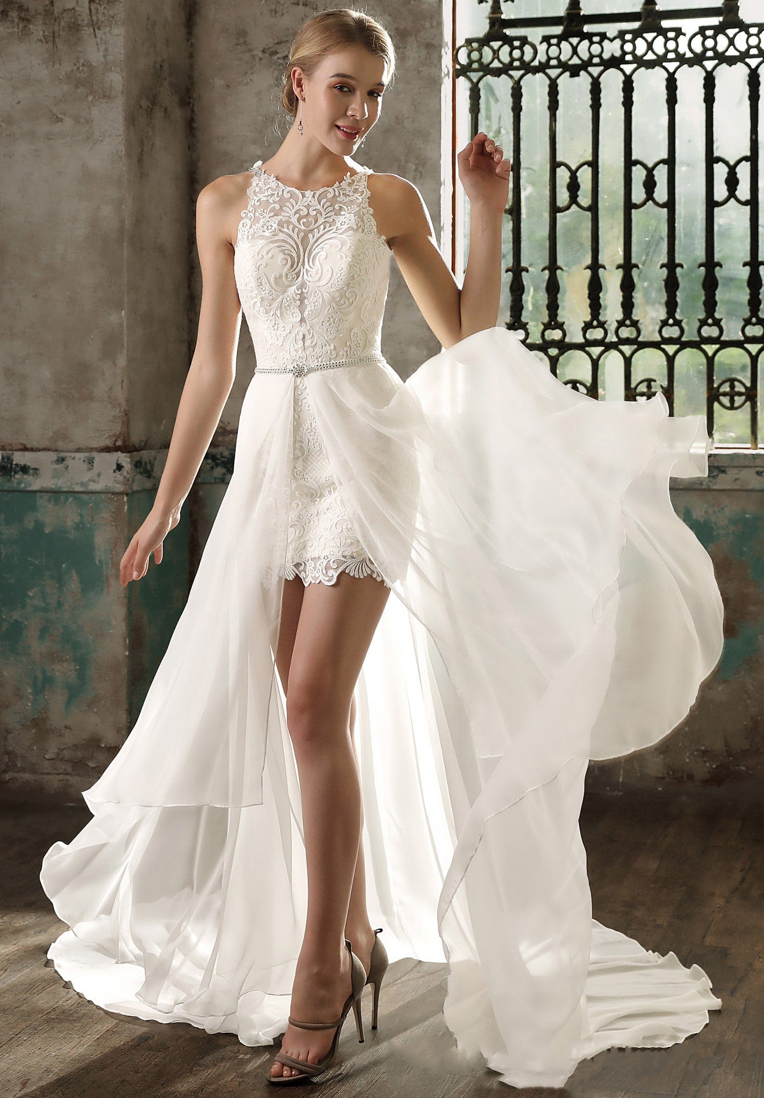 Short sheath 2024 wedding dresses