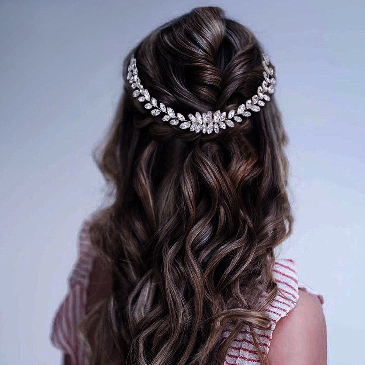 Slender Rhinestone Headpiece With Haircomb